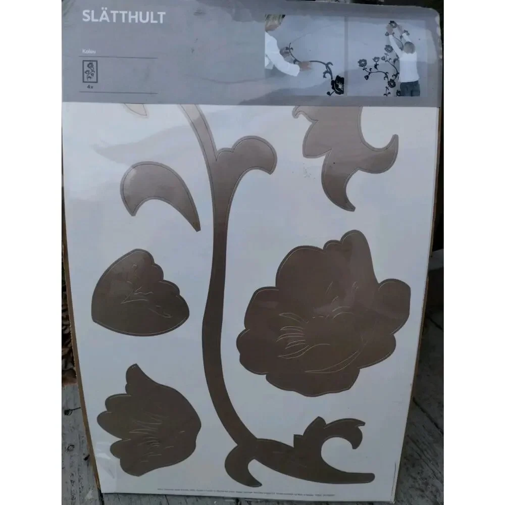 IKEA Slatthult Kalou Wall Stickers 001.200.07 Gold Tone Flowers 2006 New In Pack